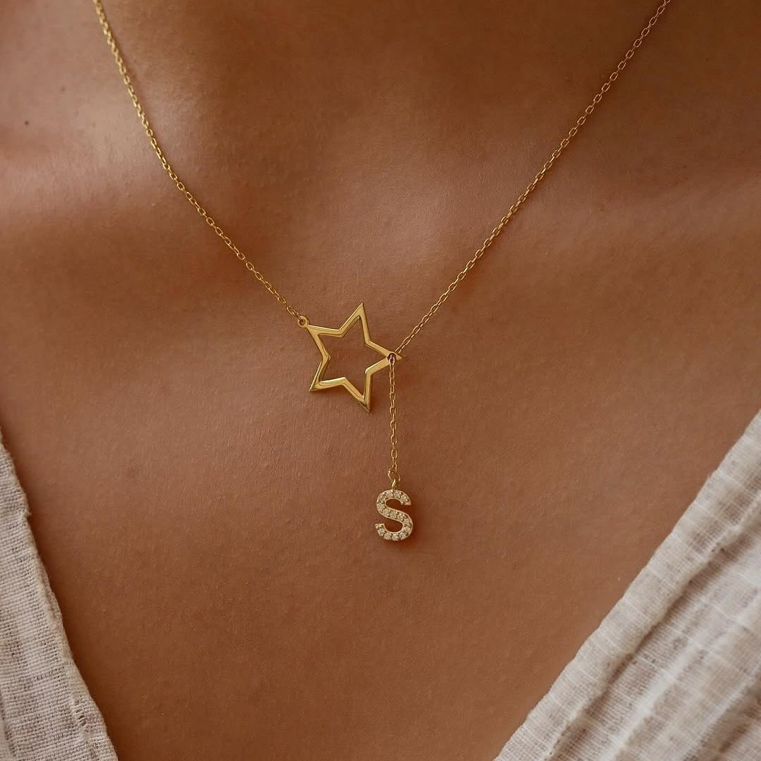 Initial Star Lariat necklace