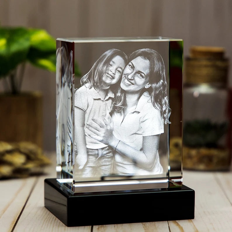 Personalized 3D Crystal Laser Etched Photo